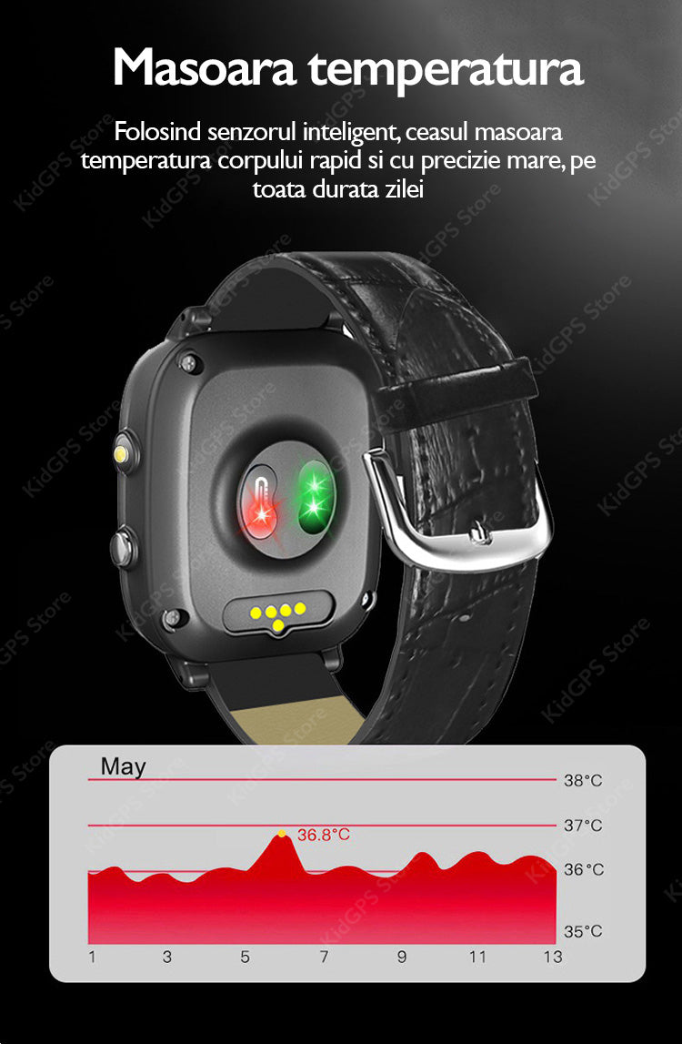 Ceas smartwatch GPS adulti si copii Techon H10 4G, Negru Ceas smartwatch GPS adulti si copii Techon H10 4G, Negru